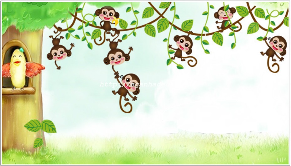 Decal Khỉ con leo trèo - Hãy xem những chiếc Decal khỉ siêu dễ thương leo trèo trên tường và mang lại vẻ đáng yêu cho không gian của bạn!