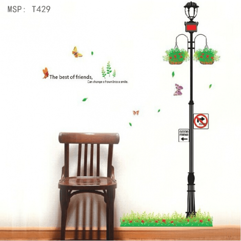 Decal Đèn hoa trang trí