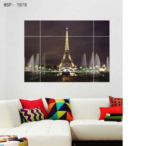 Decal dán tường Paris về đêm