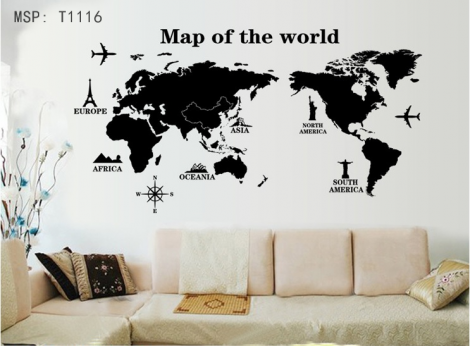 Decal Bản đồ thế giới số 1