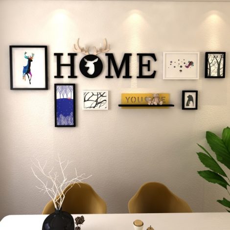 Bộ 6 khung HOME kèm kệ trang trí