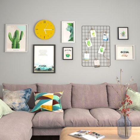 Bộ 6 khung kèm đồng hồ và bảng kẹp ảnh