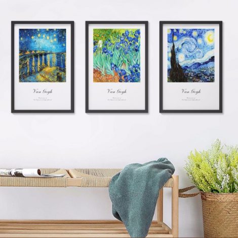 Bộ 3 khung tranh Đêm đầy sao Van Gogh (size 38 * 53cm)