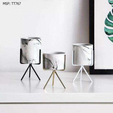 Chậu cẩm thạch kèm khung 3 chân